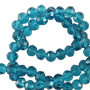 Top Glas Facett Perlen 3x2mm rondellen Teal blue