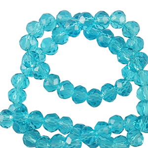 Top Glas Facett Perlen 3x2mm rondellen Azure blue