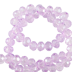 Top Glas Facett Perlen 3x2mm rondellen Light orchid purple
