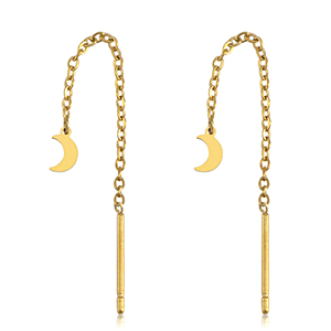 Ohrringe aus Stainless Steel - Rostfreiem Stahl Mond Gold