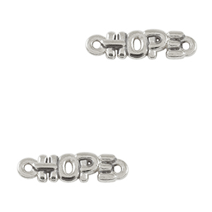 Metall Anh&auml;nger DQ Zwischenst&uuml;ck "HOPE" Antik silber (Nickelfrei)