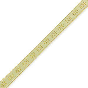 Schmuckband mit Text Flowers Olive green-gold