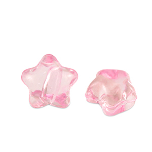 Acryl Perlen Stern Pink transparent