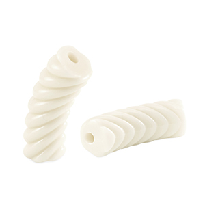 Tube Acrylperlen Twisted Off white