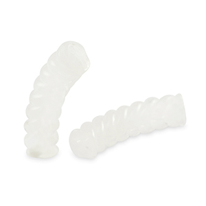 Tube Acrylperlen Twisted Transparent white