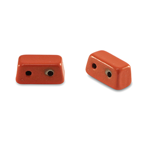 Tile beads Rechteck Coral red