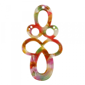 Resin Anh&auml;nger Barock Multicolor pink-green
