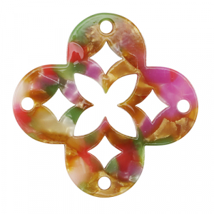 Resin Anh&auml;nger Mosaik Multicolor pink-green