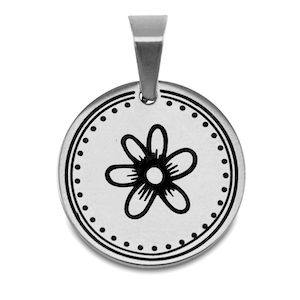 Stainless Steel - Rostfrei Stahl Anh&auml;nger Blume Silber