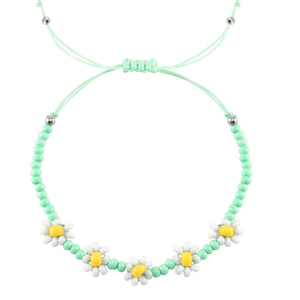 Armb&auml;nder Flower Mint green-white