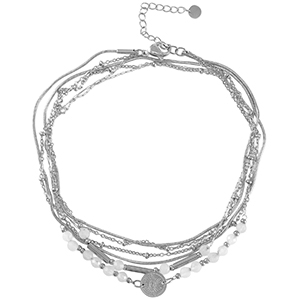 Fusskettchen aus Stainless Steel - Rostfreiem Stahl Stone Silver-white