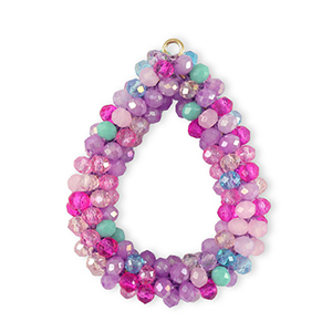 Top Facett Anh&auml;nger Tropfen Multicolour purple-magenta