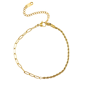 Armb&auml;nder aus Stainless Steel - Rostfreiem Stahl Twisted & Straight Gold