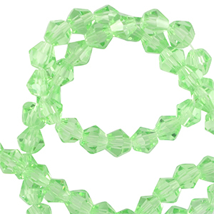 Glas Top Facett Perlen Bicone 6mm Spring green