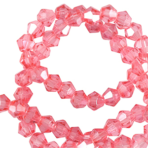 Glas Top Facett Perlen Bicone 6mm Peonia pink
