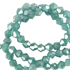Glas Top Facett Perlen Bicone 4mm Larchmere green