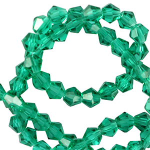 Glas Top Facett Perlen Bicone 3mm Eden green