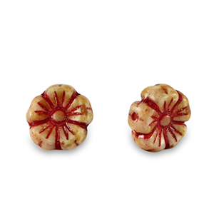 B&ouml;hmische Perlen Blume 7mm Red-almond brown