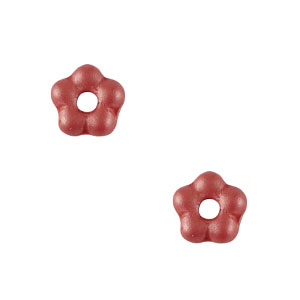 B&ouml;hmische Perlen Blume 5mm Warm red