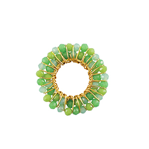 Stainless Steel - Rostfrei Stahl Anh&auml;nger Facett 26mm Green-gold