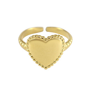 Ringe aus Stainless Steel - Rostfreiem Stahl Herz Gold