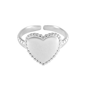 Ringe aus Stainless Steel - Rostfreiem Stahl Herz Silber