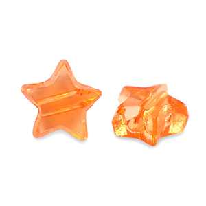 Acryl Perlen Stern Transparent orange