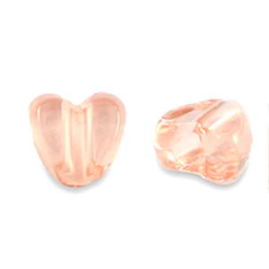 Acryl Perlen Herz Transparent salmon pink