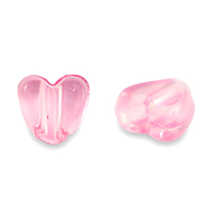 Acryl Perlen Herz Transparent pink