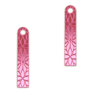 Statement-Anh&auml;nger Bar Blume Metallic magenta purple