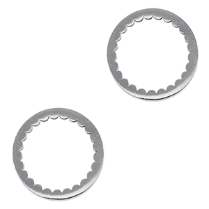 Stainless Steel - Rostfrei Stahl Anh&auml;nger Zwischenst&uuml;ck Zirkel Silver