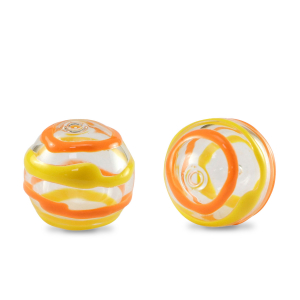 Handbemalt Glasperlen 14mm Transparent-yellow orange