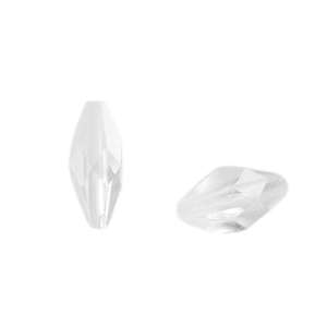 Acrylperlen Oval Facett geschliffen Transparent