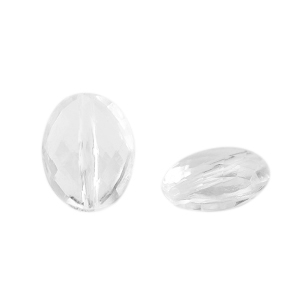 Acrylperlen Oval Facett geschliffen Transparent