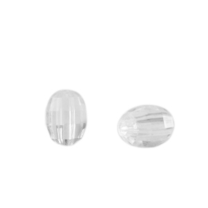 Acrylperlen Oval Facett geschliffen Transparent