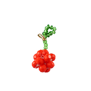 Top Facett Perlen Anh&auml;nger Johannisbeere Gold-red green