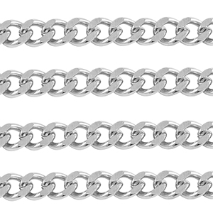 Stainless Steel - Rostfrei Stahl Schmuckzubeh&ouml;r Gliederkette Gourmet Silver