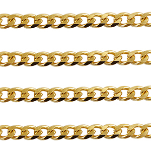 Stainless Steel - Rostfrei Stahl Schmuckzubeh&ouml;r Gliederkette Gourmet Gold