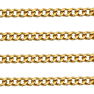 Stainless Steel - Rostfrei Stahl Schmuckzubeh&ouml;r Gliederkette Gourmet Gold