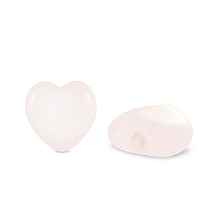 Naturstein Perlen Rosenquarz Herz Light pink