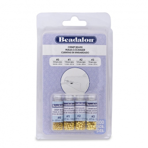 Beadalon Quetschperlen Pack (0.8mm, 1.3mm, 1.5mm, 1.8mm) Gold