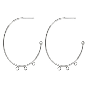 Ohrringe aus Stainless Steel - Rostfreiem Stahl Ohrstecker Creolen Silver
