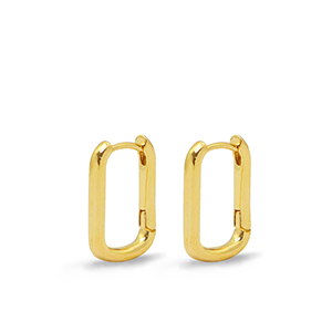 Metall Zubeh&ouml;r DQ Ohrringe Creolen Oval Gold (Nickelfrei)