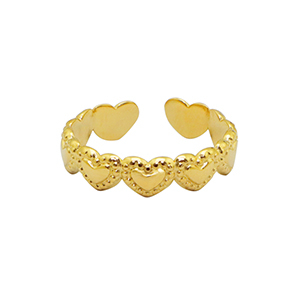 Ringe aus Stainless Steel - Rostfreiem Stahl Herz Gold