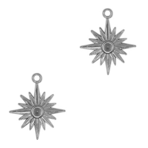 Stainless Steel - Rostfrei Stahl Anh&auml;nger Sonne Antik silber