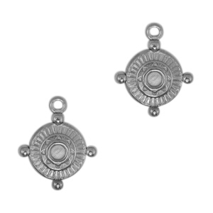 Stainless Steel - Rostfrei Stahl Anh&auml;nger Kompas Antik silber