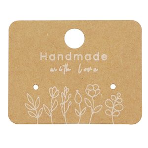 Schmuck Karten "handmade with love" Flowers Brown