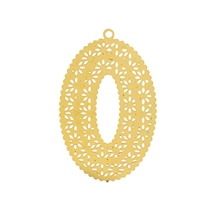Stainless Steel - Rostfrei Stahl Anh&auml;nger Bohemian oval Gold