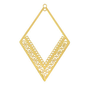 Stainless Steel - Rostfrei Stahl Anh&auml;nger Bohemian Rhombus Gold