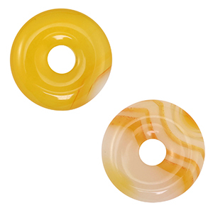 Naturstein Anh&auml;nger Achat Donut 20mm Yellow